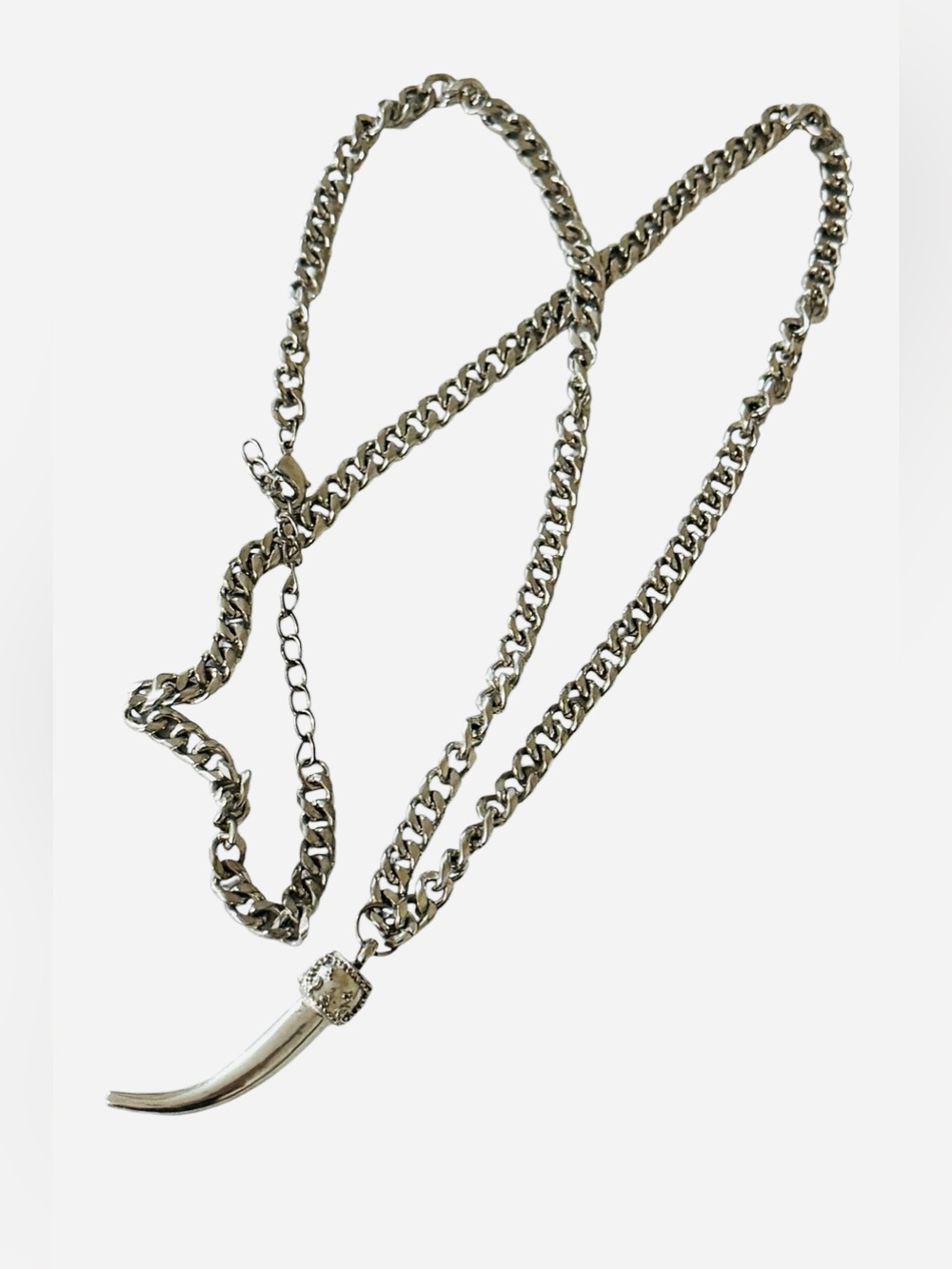 Horn Pendant Long Chain 90’s Necklace